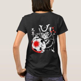 Camiseta Stylish Samurai Cat Japan Soccer For Football fans