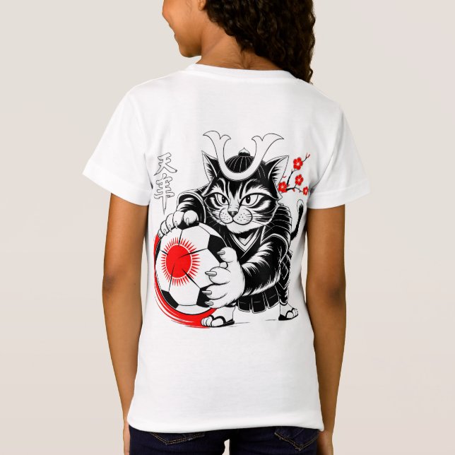 Camiseta Stylish Samurai Cat Japan Soccer For Football fans (Reverso)