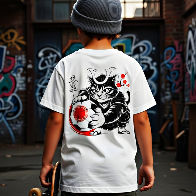 Camiseta Stylish Samurai Cat Japan Soccer For Football fans (Subido por el creador)
