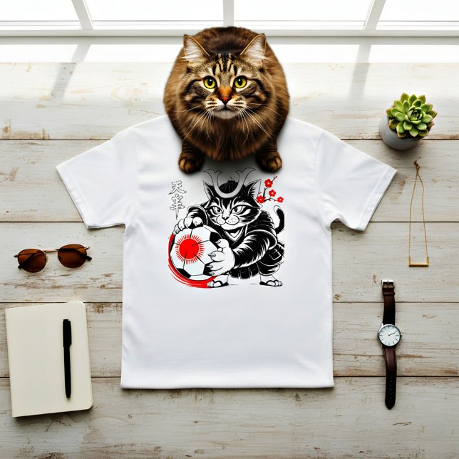 Camiseta Stylish Samurai Cat Japan Soccer For Football fans (Subido por el creador)