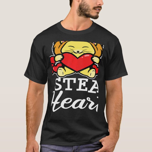 Camiseta Stylish Statement Lion Heart Valentine's Day Love  (Anverso)