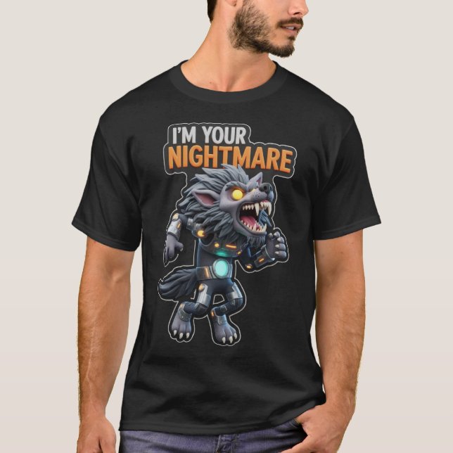 Camiseta Stylized armored werewolf with fierce expression a (Anverso)