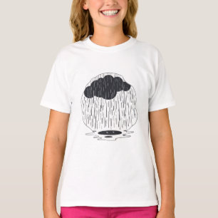 Camiseta Stylized Rain Cloud with Falling Rain and Puddle