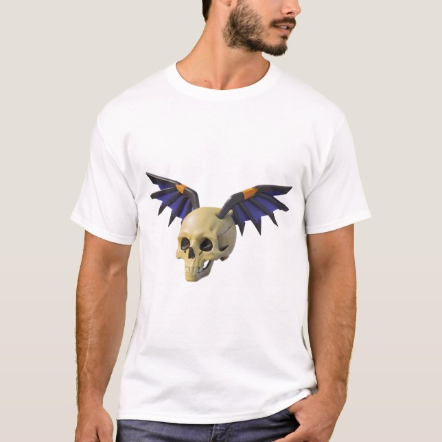 Camiseta Stylized Skull with Angular Colorful Wings (Anverso)