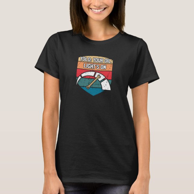 Camiseta Su Aceite Se Ilumina En La Entusia Mecánica Del Au (Anverso)
