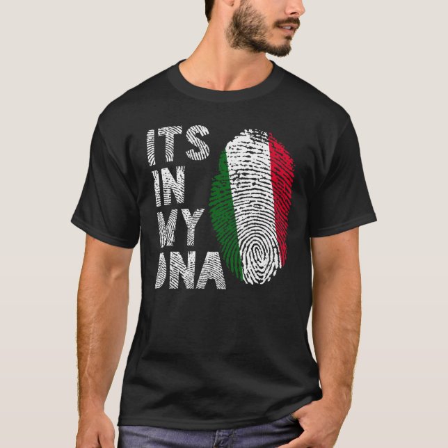 Camiseta Su adentro mi huella dactilar italiana divertida (Anverso)