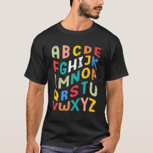 Camiseta Su Alfabeto De Vuelta A La Escuela Pre K Kindergar