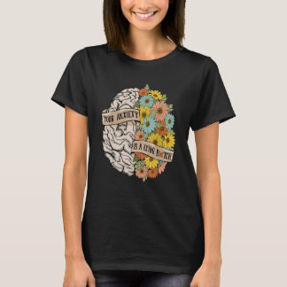 Camiseta Su ansiedad es una mentira Cerebro Flores Salud Ce