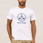 Camiseta Su barco o nombre con ancla y orejas<br><div class="desc">Su nombre o nombre de barco personalizado con camiseta de remos cruzada y ancla.</div>