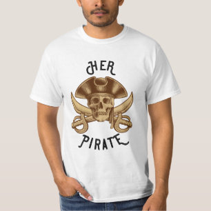 Camiseta Su Calavera y Espada de Huesos Cruzados Pirata Vin