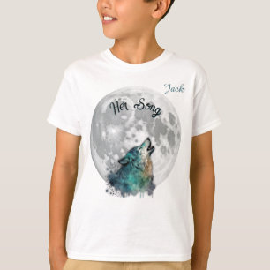 Camiseta "Su canción" Wolf y el Personalizado de Moon Boy