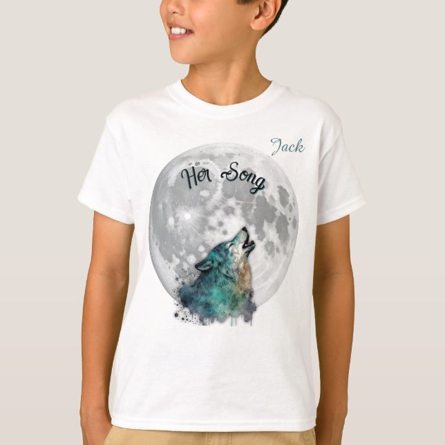 Camiseta "Su canción" Wolf y el Personalizado de Moon Boy (Anverso)