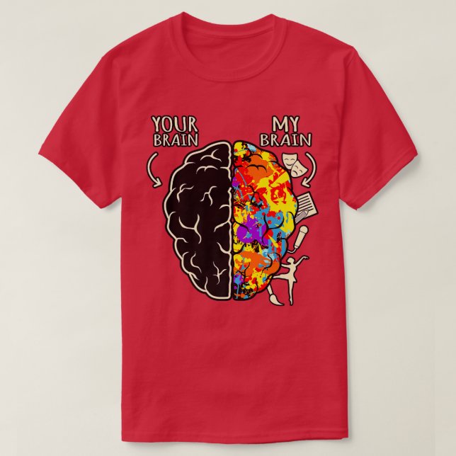 Camiseta Su cerebro mi cerebro Naranja de toma de concienci (Diseño del anverso)