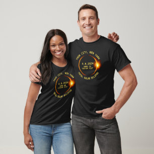 Camiseta Su ciudad, Nueva York, eclipse solar total 4.8.202
