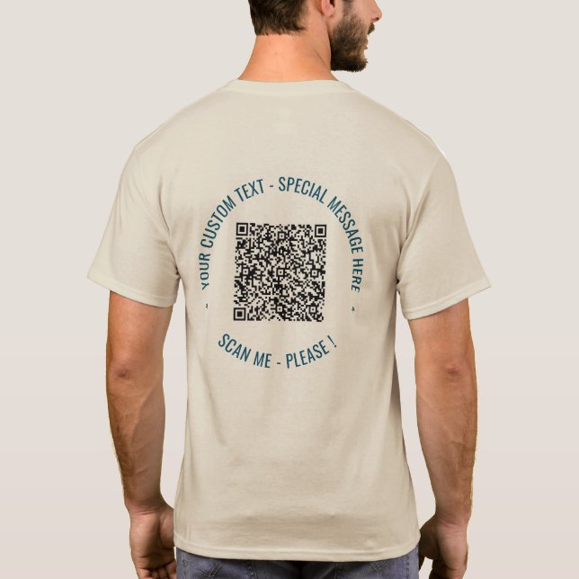 Camiseta Su código QR Analizar información Personalizado Te (Reverso)