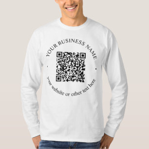Camiseta Su código QR cargado más texto circular editable