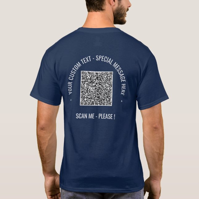 Camiseta Su código QR Explorar información Personalizado Me (Reverso)
