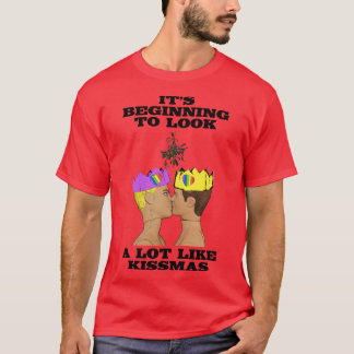 Camiseta Su comienzo se parece mucho a Kissmas divertido Ga