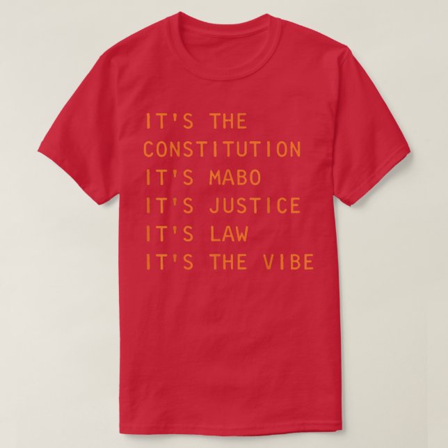 Camiseta Su Constitución, su Mabo, su justicia, su ley  (Diseño del anverso)