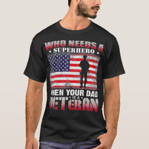 Camiseta Su DAD es un veterano VETERANO Fabuloso Gráfico C