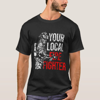 Camiseta Su Departamento de Bomberos Local
