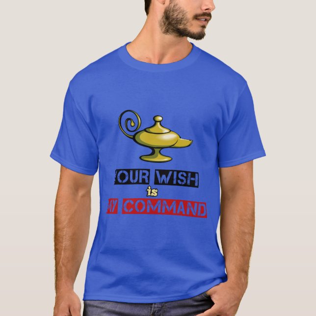 Camiseta Su deseo es mi orden Diseño de la lámpara Aladdin (Anverso)
