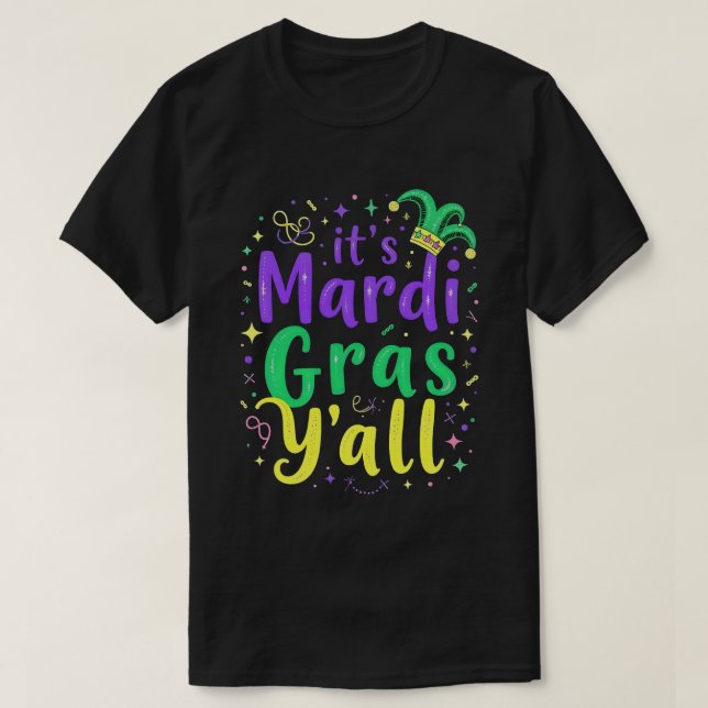 Camiseta Su desfile de disfraces Mardi Gras Yall Mardi Gras (Diseño del anverso)