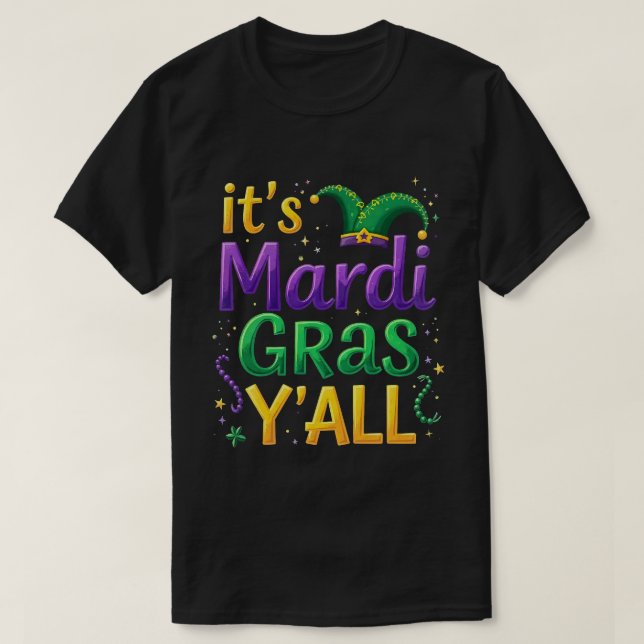 Camiseta Su desfile de disfraces Mardi Gras Yall Mardi Gras (Diseño del anverso)