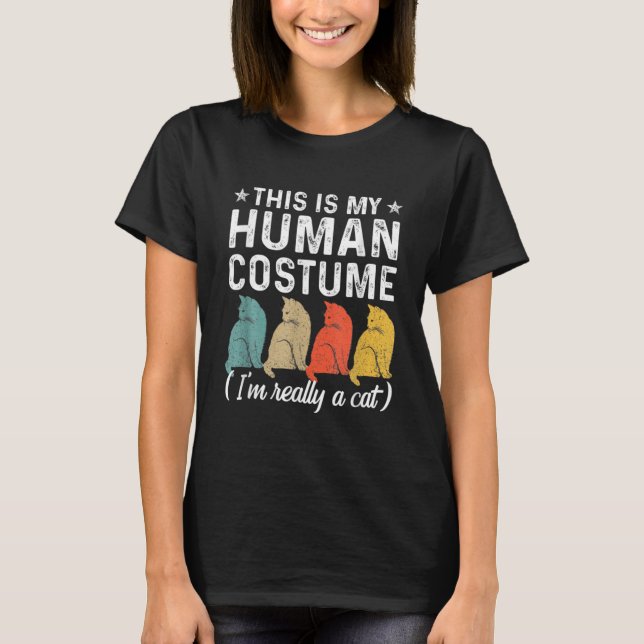 Camiseta Su Es Mi Disfraz Humano. Soy Realmente Un Hal Retr (Anverso)