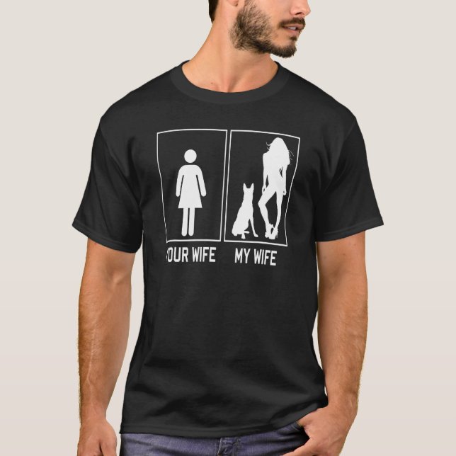 Camiseta Su Esposa Mi Esposa Malinois Belga Para Su Esposo (Anverso)