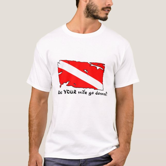 Camiseta ¿SU esposa va abajo? (Anverso)