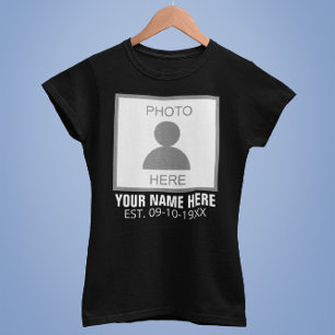 Camiseta Su foto aquí Nombre y edad