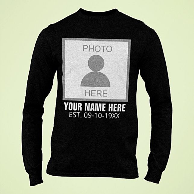 Camiseta Su foto aquí Nombre y edad (Subido por el creador)