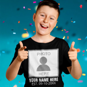 Camiseta Su foto aquí Nombre y edad