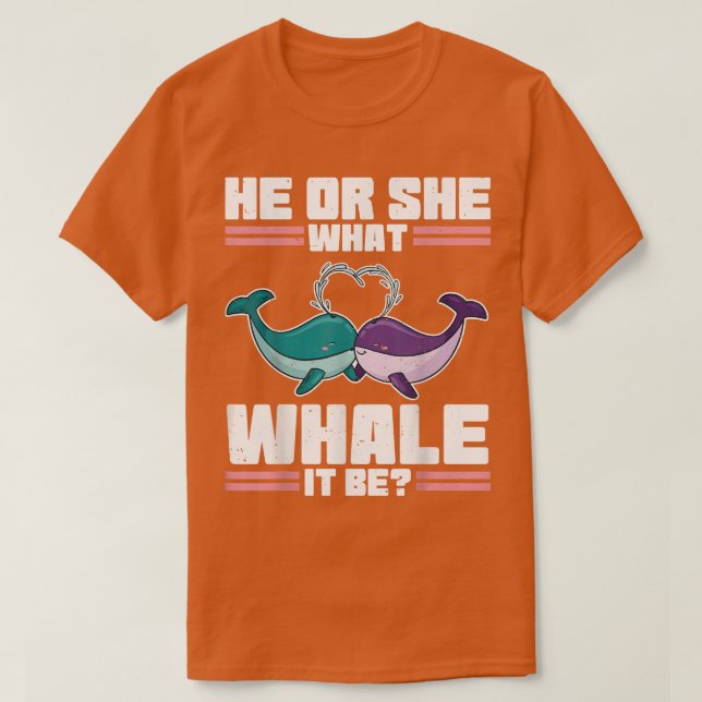 Camiseta Su Género Revelan Baby Shower De Pun De Ballena (Diseño del anverso)