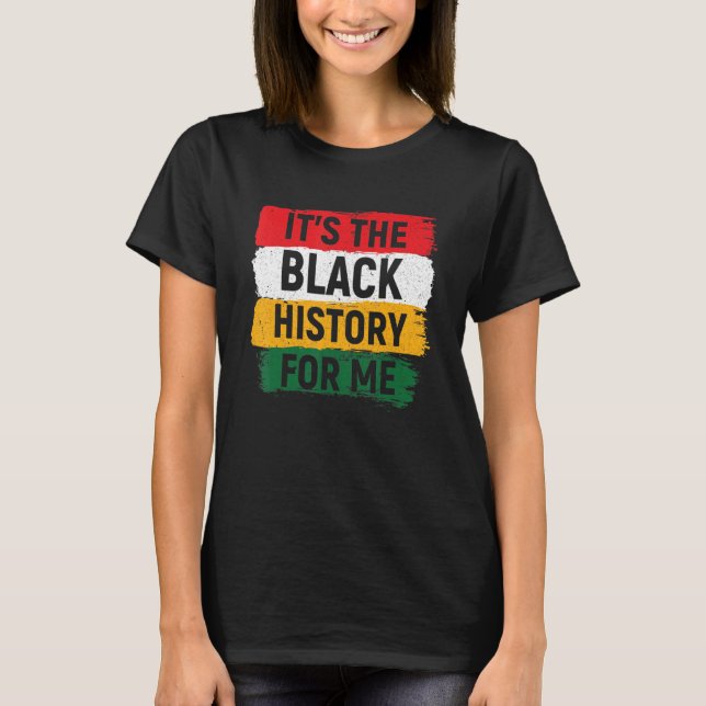 Camiseta Su historia negra para mí Orgullo Africano Bhm Hom (Anverso)