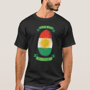 Camiseta Su huella digital en Biji Kurdistán Kurde