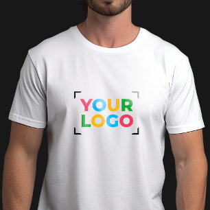 Camiseta Su logotipo aquí Blanco promocional para empresas