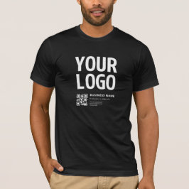 Camiseta Su logotipo con código QR editable y texto