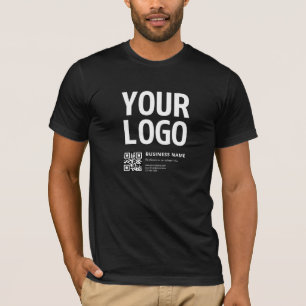 Camiseta Su logotipo con código QR editable y texto