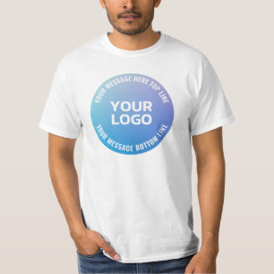 Camiseta Su logotipo   Ombre azul a púrpura y texto circula