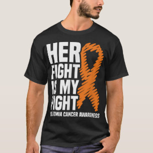 Camiseta Su lucha contra el cáncer de leucemia de la Naranj