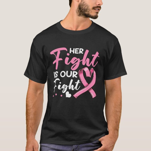 Camiseta Su Lucha Contra El Cáncer De Mama De Cinta Rosa (Anverso)