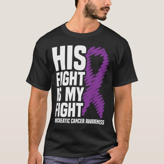 Camiseta Su lucha contra el cáncer pancreático de cinta mor (Anverso)