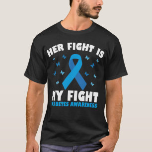 Camiseta Su lucha contra la diabetes: Conciencia de la cint