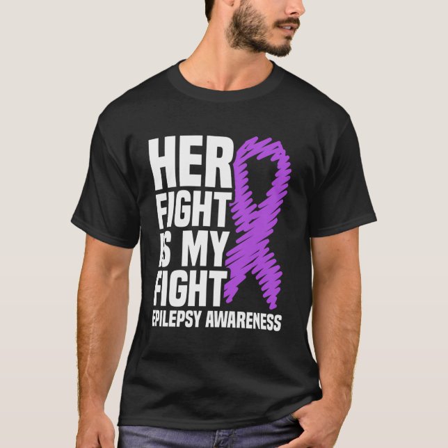 Camiseta Su Lucha Es Consciente De La Epilepsia De La Cinta (Anverso)