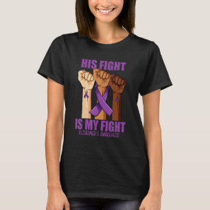 Camiseta Su lucha es el azote del alzheimer púrpura de mi l