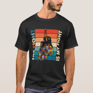 Camiseta Su Lucha Es Mi Autismo Vintage Del Guante De Boxeo