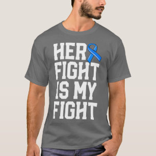 Camiseta Su Lucha Es Mi Esposo De Lucha Hombres Lazo Azul