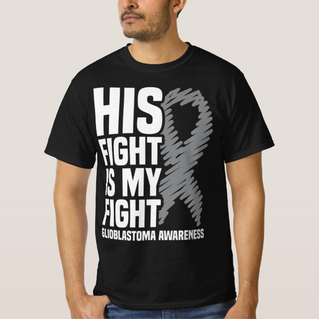Camiseta Su Lucha Es Mi Glioblastoma Gris Ribbon GBM (Anverso)